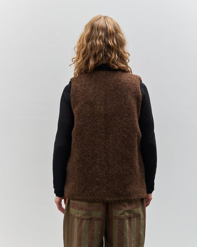 Cawley Portugest Wool Zip River Vest, Chocolate