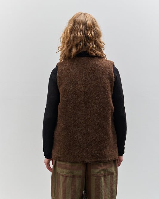 Cawley Portugest Wool Zip River Vest, Chocolate