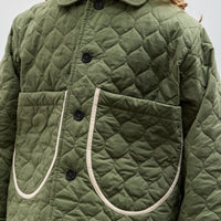 Cawley Quilted Oilskin Alfie Jacket, Army