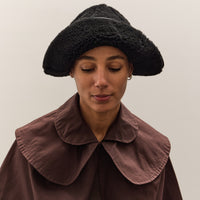 Cawley Sheepskin Sun Hat, Black