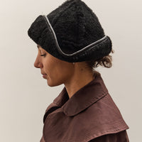Cawley Sheepskin Sun Hat, Black