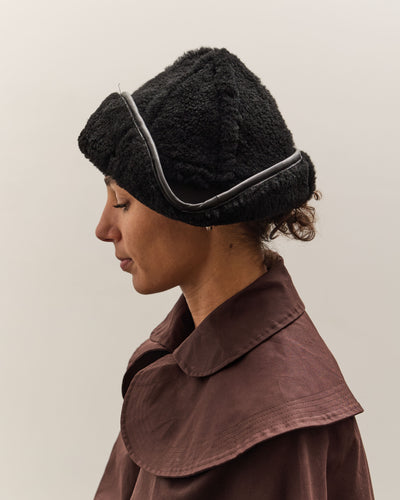 Cawley Sheepskin Sun Hat, Black