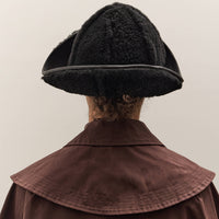 Cawley Sheepskin Sun Hat, Black