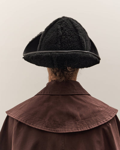 Cawley Sheepskin Sun Hat, Black