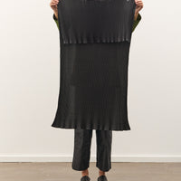 Cawley Silk Dupion Pleated Scarf, Black