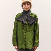 Cawley Silk Dupion Pleated Scarf, Black