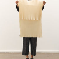 Cawley Silk Dupion Pleated Scarf, Ivory