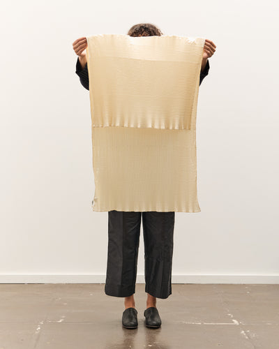 Cawley Silk Dupion Pleated Scarf, Ivory