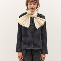 Cawley Silk Dupion Pleated Scarf, Ivory