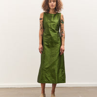 Cawley Silk Dupion Long Erika Dress, Bottle