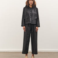 Cawley Silk Dupion Luna Trouser with Trim, Black