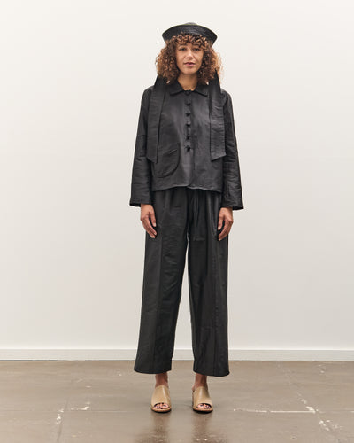 Cawley Silk Dupion Luna Trouser with Trim, Black