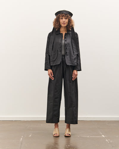 Cawley Silk Dupion Luna Trouser with Trim, Black