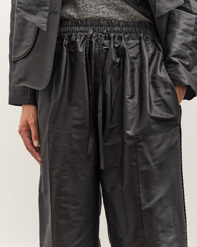 Cawley Silk Dupion Luna Trouser with Trim, Black