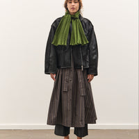 Cawley Silk Dupion Pleated Scarf, Bottle
