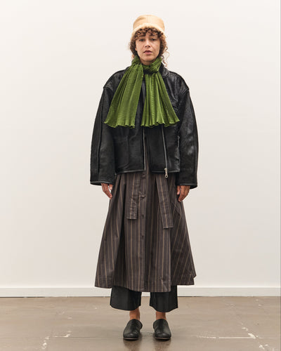 Cawley Silk Dupion Pleated Scarf, Bottle