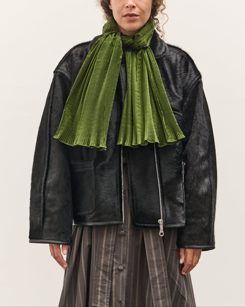 Cawley Silk Dupion Pleated Scarf, Bottle – Glasswing