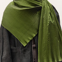 Cawley Silk Dupion Pleated Scarf, Bottle