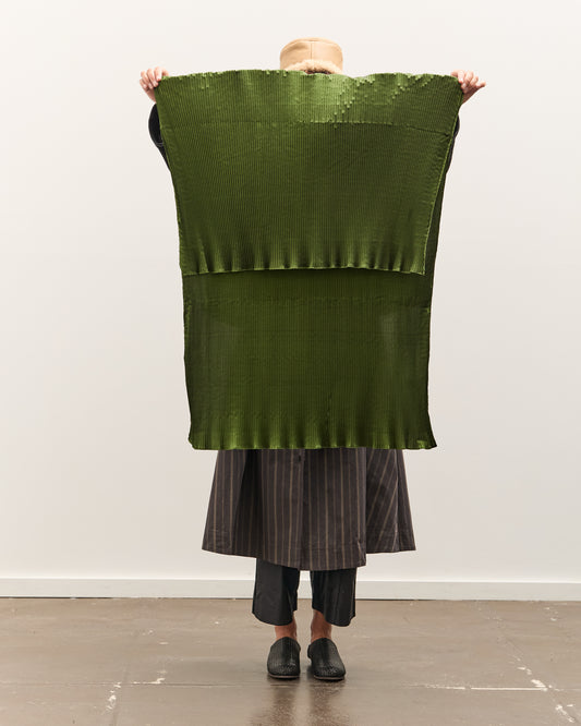 Cawley Silk Dupion Pleated Scarf, Bottle