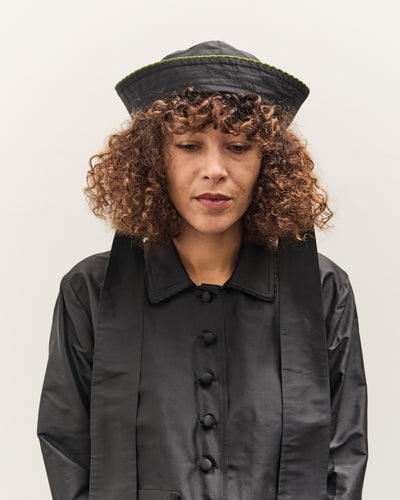 Cawley Silk Dupion Sailor Hat with Trim, Black