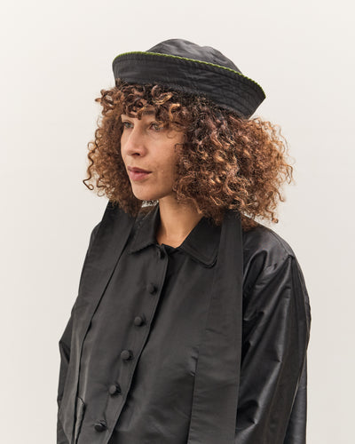 Cawley Silk Dupion Sailor Hat with Trim, Black
