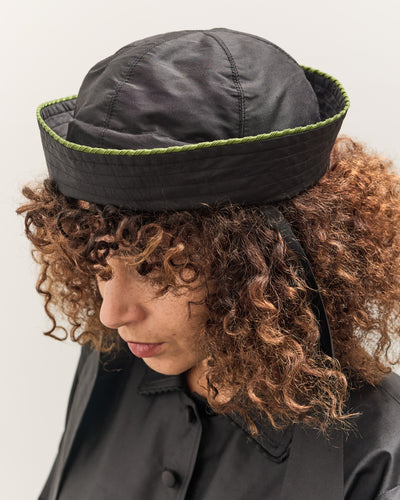 Cawley Silk Dupion Sailor Hat with Trim, Black