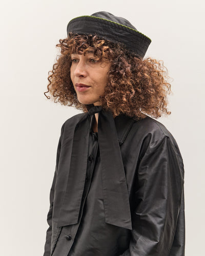Cawley Silk Dupion Sailor Hat with Trim, Black