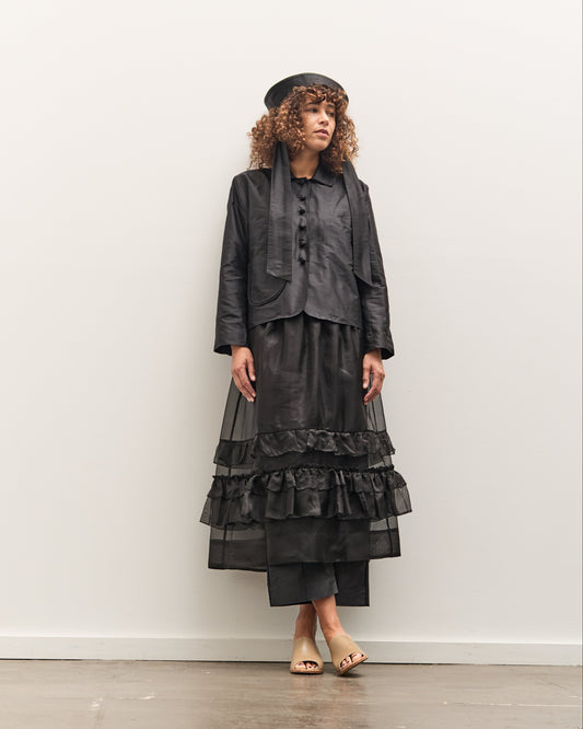 Cawley Silk Organza Betsy Skirt, Black