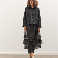 Cawley Silk Organza Betsy Skirt, Black
