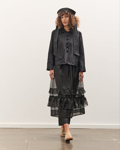 Cawley Silk Organza Betsy Skirt, Black