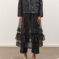 Cawley Silk Organza Betsy Skirt, Black
