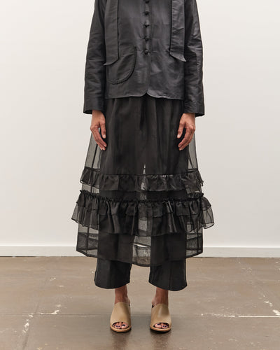 Cawley Silk Organza Betsy Skirt, Black