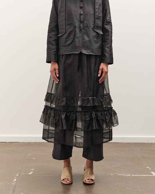 Cawley Silk Organza Betsy Skirt, Black