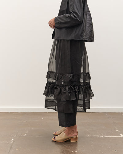 Cawley Silk Organza Betsy Skirt, Black