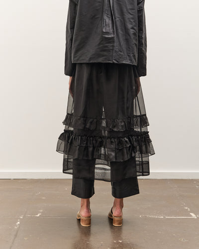 Cawley Silk Organza Betsy Skirt, Black