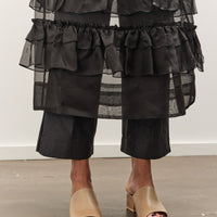 Cawley Silk Organza Betsy Skirt, Black