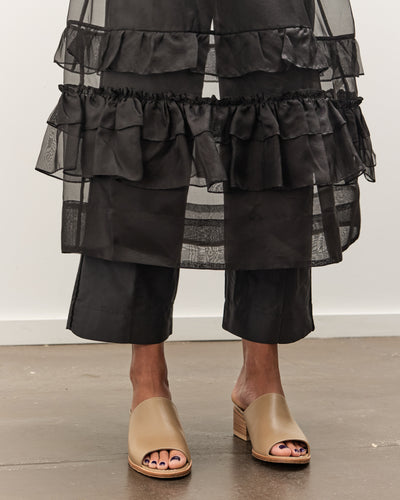 Cawley Silk Organza Betsy Skirt, Black
