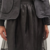 Cawley Silk Organza Betsy Skirt, Black