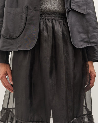 Cawley Silk Organza Betsy Skirt, Black