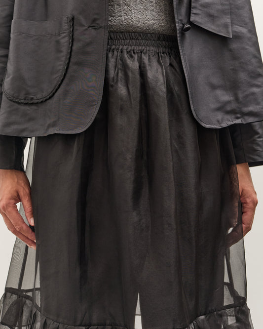 Cawley Silk Organza Betsy Skirt, Black