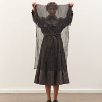 Cawley Silk Organza Scarf, Black