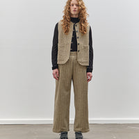 Cawley Striped Imogen Vest, Ecru/Brown