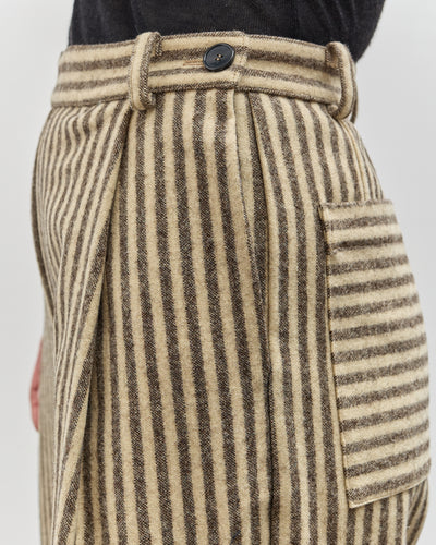 Cawley Striped Georgia Trouser, Ecru/Brown