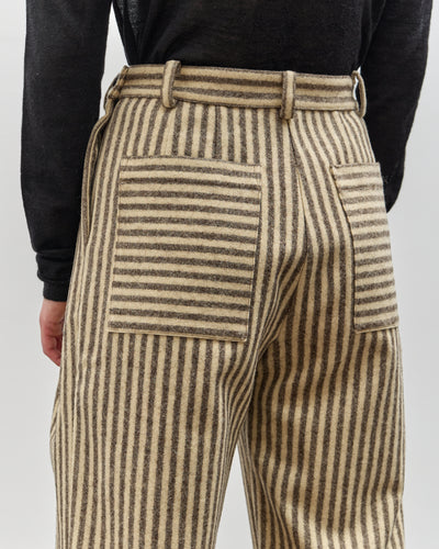 Cawley Striped Georgia Trouser, Ecru/Brown