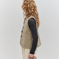 Cawley Striped Imogen Vest, Ecru/Brown