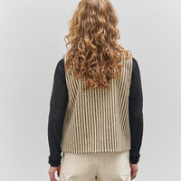 Cawley Striped Imogen Vest, Ecru/Brown