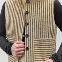 Cawley Striped Imogen Vest, Ecru/Brown