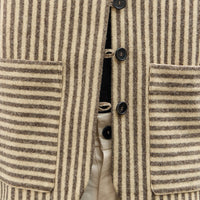 Cawley Striped Imogen Vest, Ecru/Brown