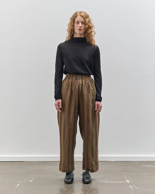 Cawley Striped Luna Trouser, Forest/Chocolate