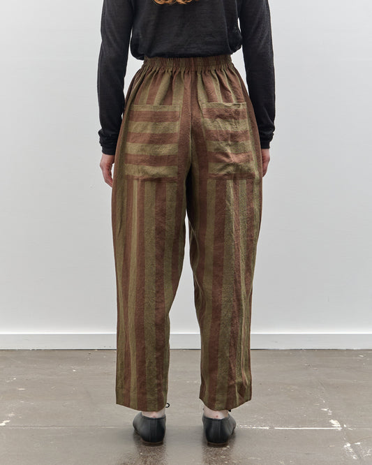 Cawley Striped Luna Trouser, Forest/Chocolate